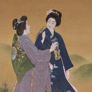 美人画、島崎柳卿肉筆画、 - メルカリ