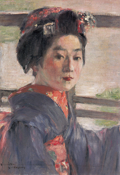 中沢弘光、舞妓、希少画集より、新品額装付 （中澤弘光（1874-1964 