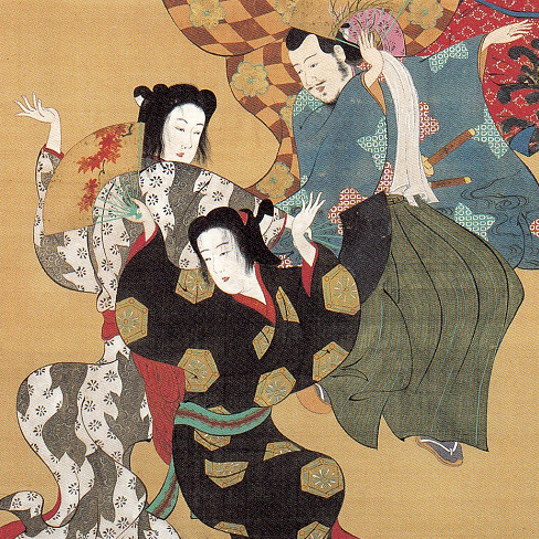 浮世絵 女性の肖像画 其一 其二 2点 浮世絵「火鉢を持つ芸者」二代目国貞作 1860年頃（カラー木版画