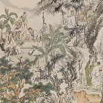 【真筆】貫名海屋 菘翁 水墨 蘭画賛 紙本 横物◆徳島◆阿波◆西宣行 鉄翁祖門 師事◆文人画◆書家◆掛け軸◆掛軸◆