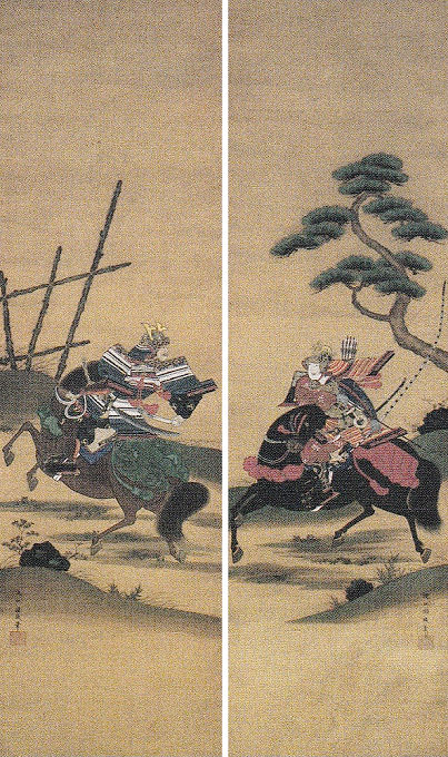 即納高評価江戸時代　土佐派　無落款　大幅　武者画　掛軸 人物、菩薩
