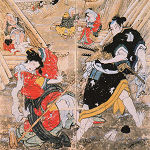 【模写】【一灯】nb4361〈荻生天泉〉花図 橋本雅邦師事 福島の人