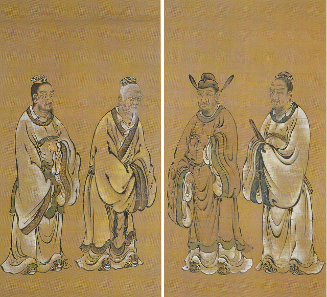 狩野孝信「賢聖障子絵」２０面のうち２面　京都・仁和寺