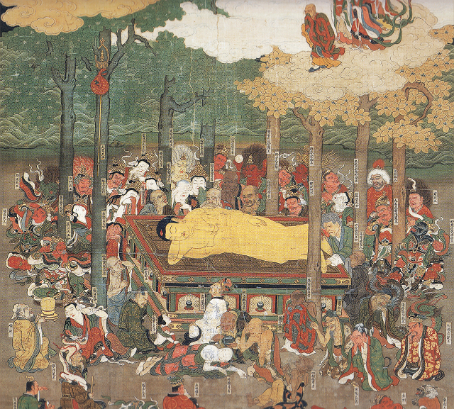 土佐行広「涅槃図」（部分）京都・興聖寺蔵