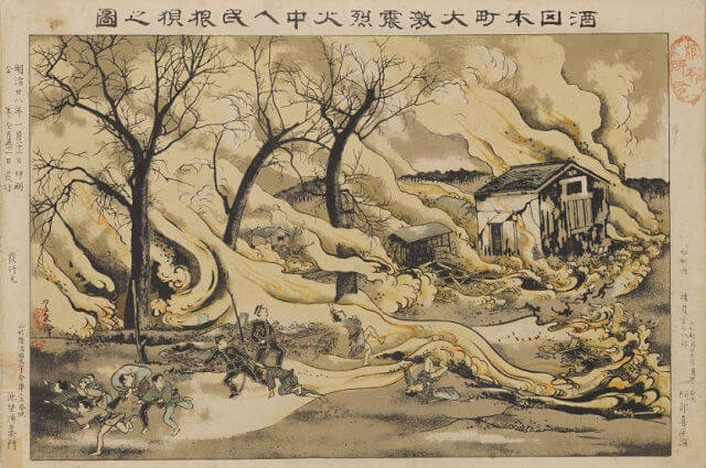 明治27年の酒田大地震に遭遇し「酒田大震真写図」を描いた恒川鶯谷 