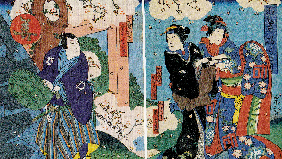 真作　長谷川貞信　五代目　「弁慶」　役者絵　共シール　金箔落　日本画家、浮世絵師 初代長谷川貞信の門人と思われる長谷川宗広 - UAG美術家研究所