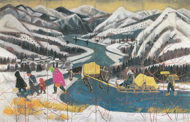 【模写】【伝来】n6584〈福田豊四郎〉果実図 二重箱 太巻 秋田の人 川端龍子師事 特別企画展 生誕120年記念 モダニスト福田豊四郎、秋田を描く 土田麦僊