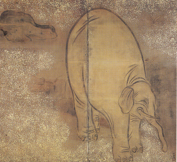 渡辺始興「白象図屏風」細見美術館蔵