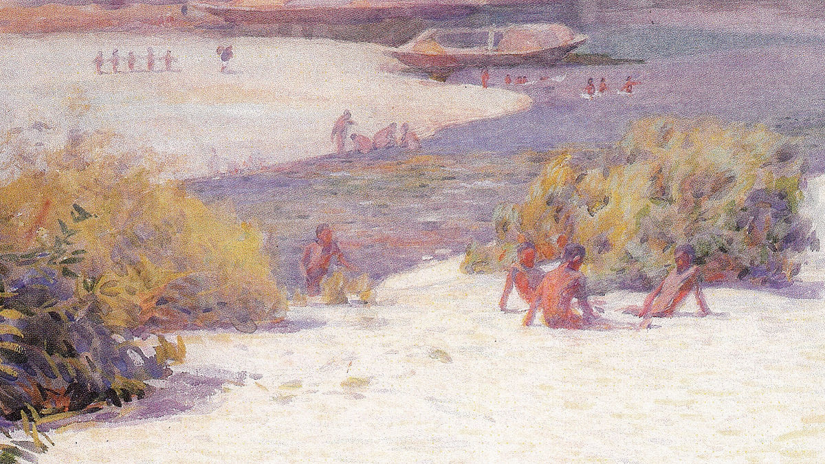 相田黄平『大海風景』水彩画【真作保証】 絵画 ふか 