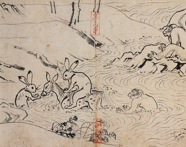 「鳥獣人物戯画」(甲巻部分)国宝、京都・高山寺蔵