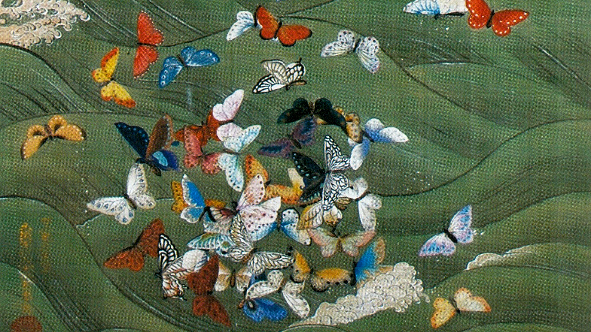 絵画日本画松本榮トルコ桔梗