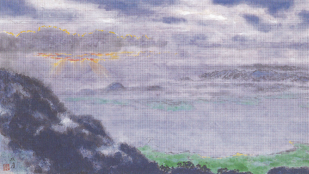 【オーダー】滋賀の画家　山元桜月（春汀）　夜桜之図　共箱　佳品　エ3603 花鳥、鳥獣