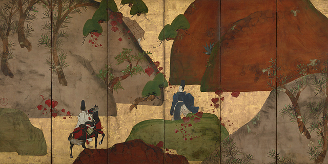 深江芦舟「蔦の細道図屏風」重文　東京国立博物館蔵