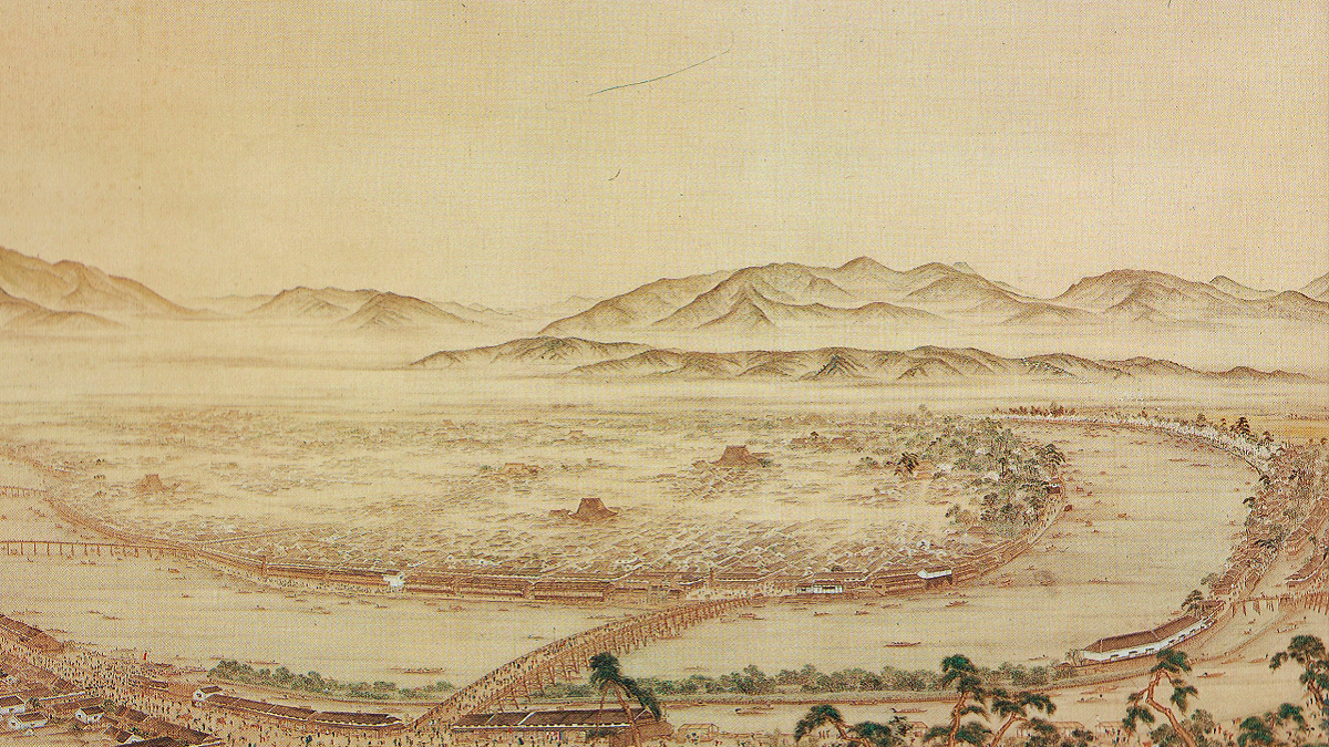 [正しい作品]：[田能村小斎・水墨山水図・絹本]／田能村直入・養子／京都・竹田市 正しい作品]：[田能村小斎・水墨山水図・絹本]／田能村直入・養子