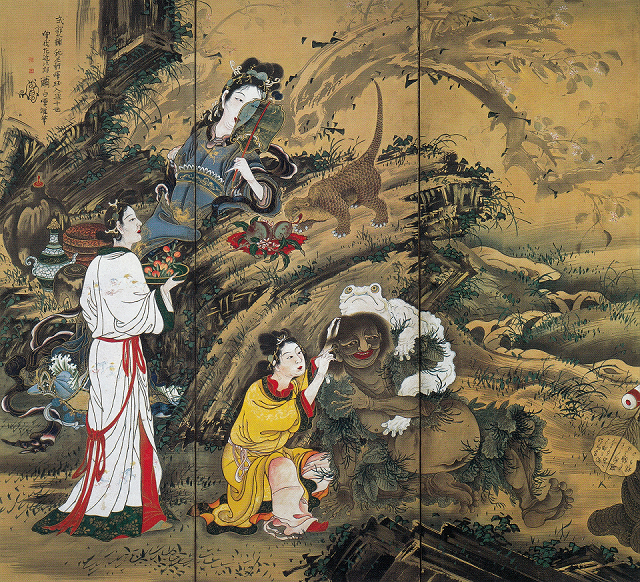 曾我蕭白「群仙図屏風」（部分）文化庁保管