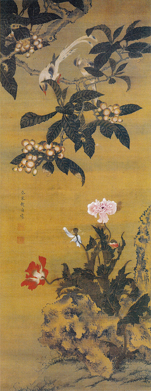 泉必東「花鳥図」