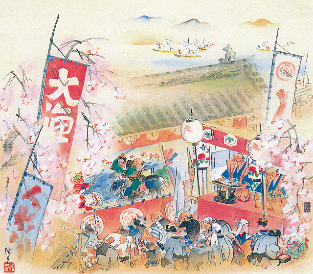 菅楯彦「淡路人形浄るり」倉吉博物館蔵