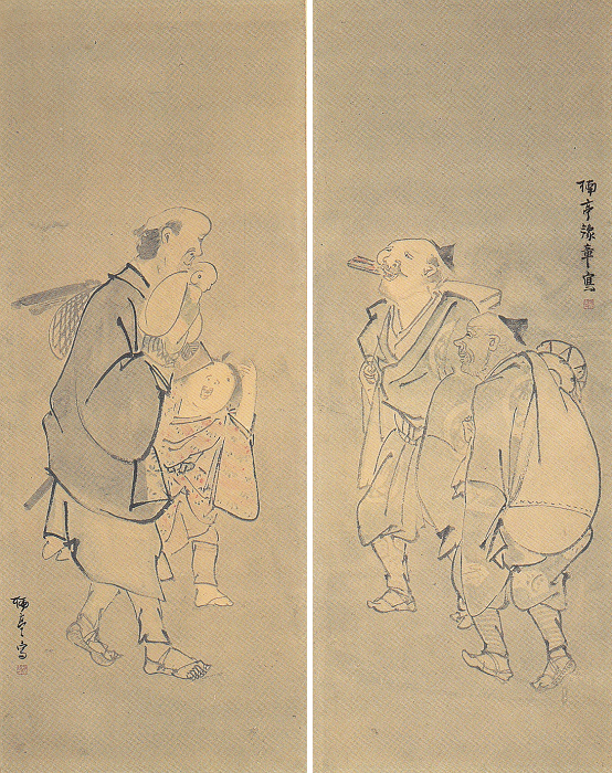 西村楠亭「月次景物図」のうち2点