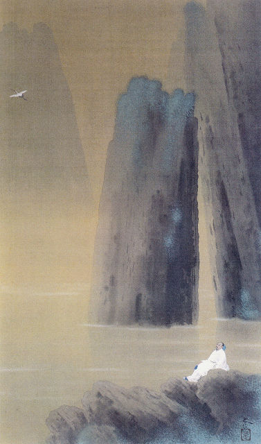 菱田春草「放鶴」 現存する数少ないアメリカ滞在中に描かれた作品。