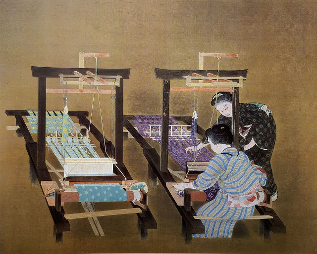 小林古径「機織」東京国立近代美術館蔵
