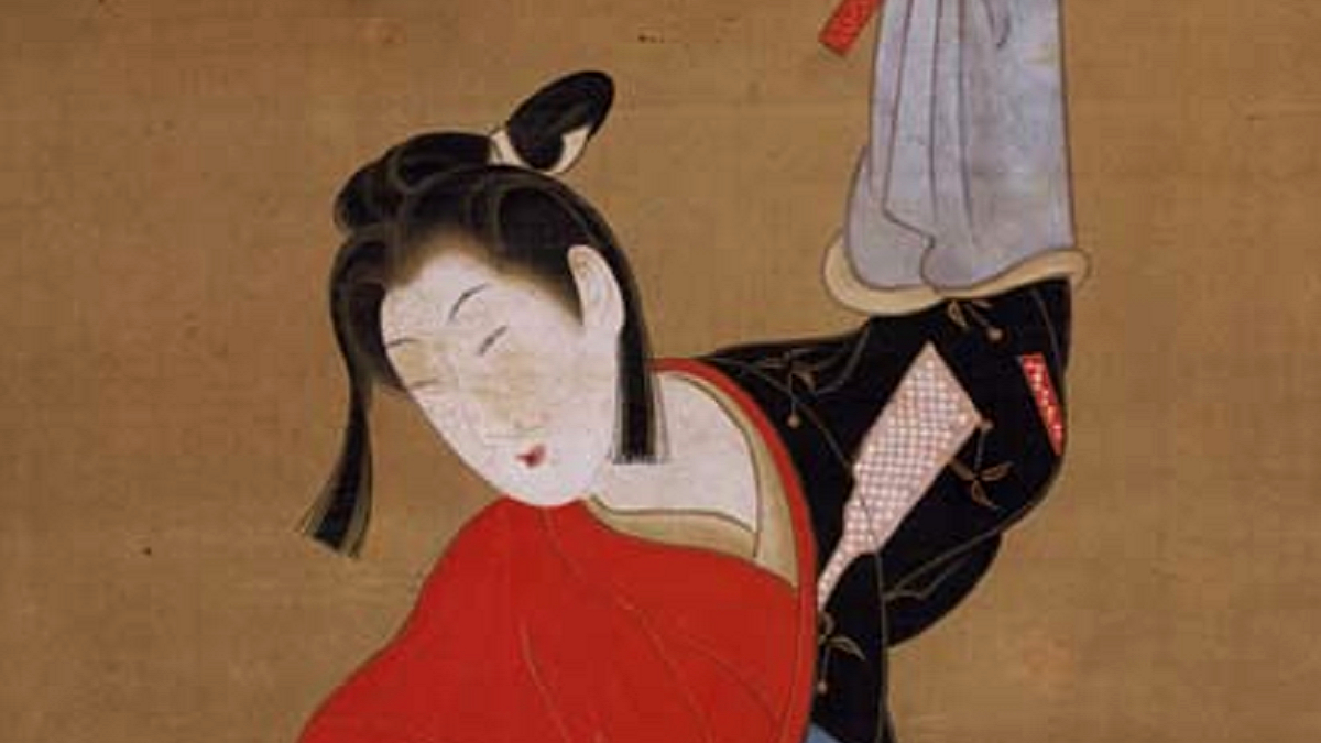 模写】【伝来】w2546〈月岡雪鼎〉平安美人図 江戸時代 近江の人