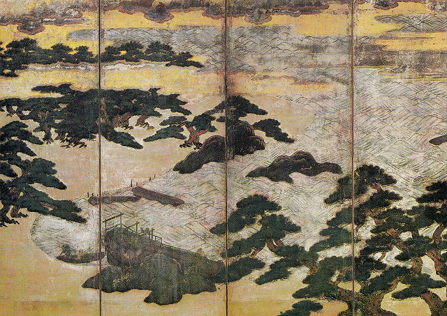 伝藤原光重「浜松図屏風」(部分)重文