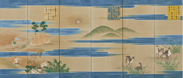 土佐光孚「悠紀屏風 文政元年度七月・八月帖」東京国立博物館蔵