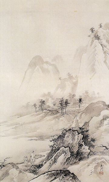 白鳥白駒「秋景山水図」