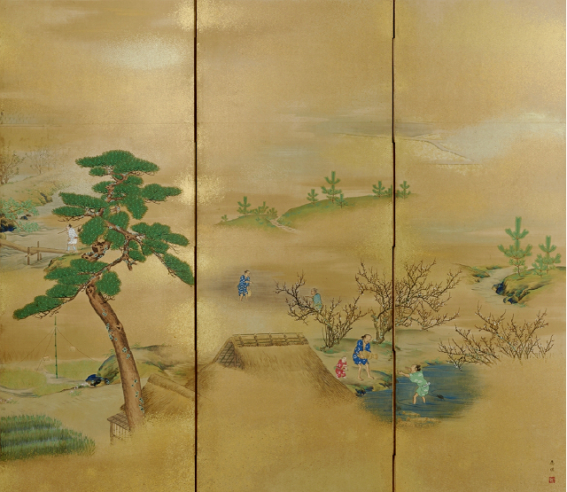 円山応瑞「耕作図」（部分）東京国立博物館蔵