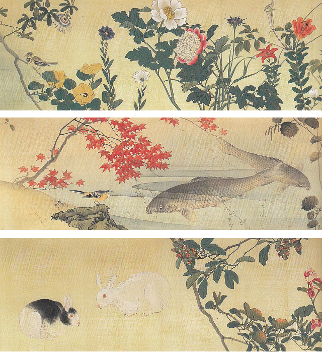 松村景文「花鳥鯉魚図」