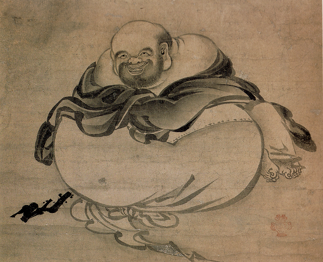 狩野宗信「布袋図」ボストン美術館蔵