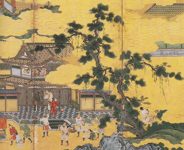 狩野甚之丞「帝鑑図屏風」(左隻部分)