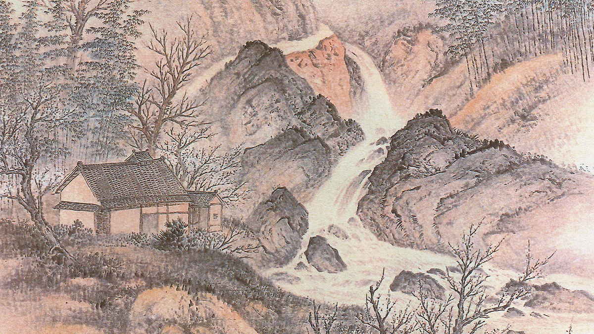南画家 水田竹圃 山水掛軸 倣文徴明 南画家 水田竹圃 山水掛軸 倣文徴明 - メルカリ
